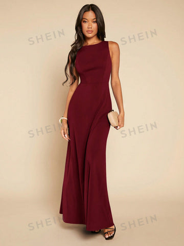 Solid Maxi Bridesmaid Dress