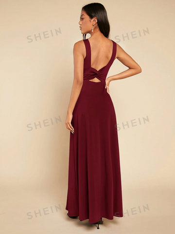 Solid Maxi Bridesmaid Dress