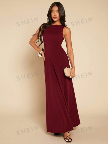 Solid Maxi Bridesmaid Dress