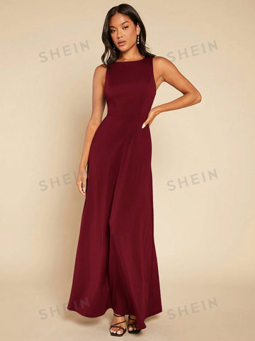 Solid Maxi Bridesmaid Dress