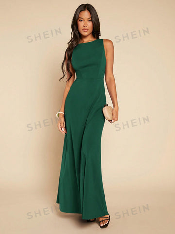Solid Maxi Tank Bridesmaid Dress