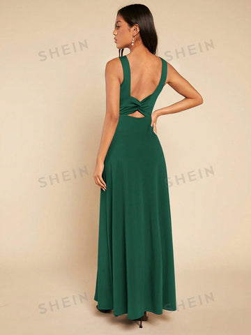 Solid Maxi Tank Bridesmaid Dress