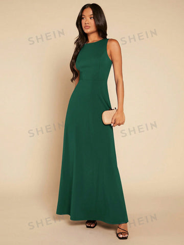 Solid Maxi Tank Bridesmaid Dress