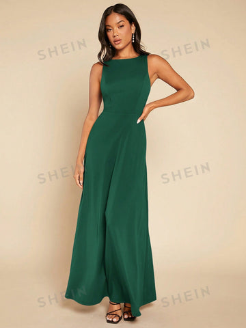 Solid Maxi Tank Bridesmaid Dress