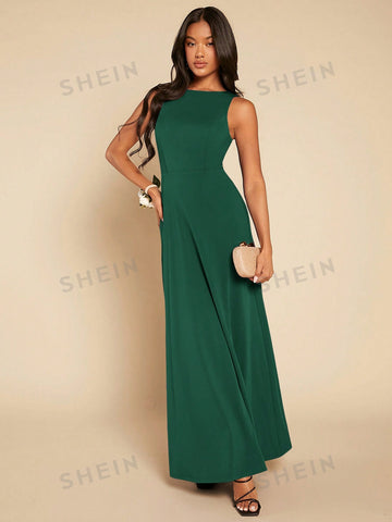 Solid Maxi Tank Bridesmaid Dress