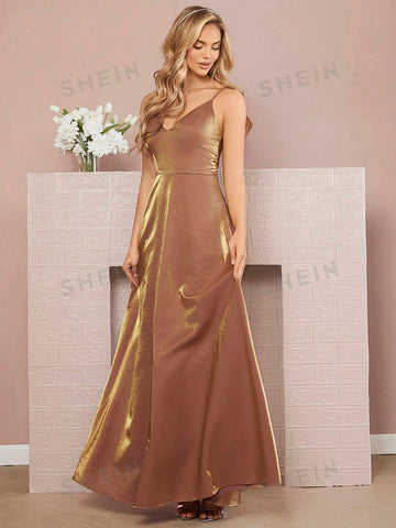 Solid Slant Pocket Cami Dress