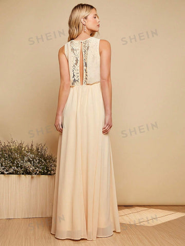 Solid V Neck Maxi Dress