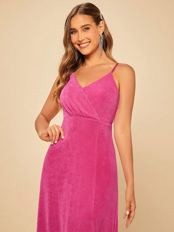 Split Thigh Cami Bridesmaid Dress