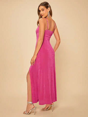 Split Thigh Cami Bridesmaid Dress