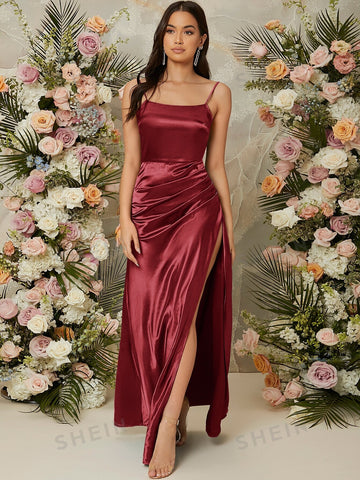 Tie Backless Split Thigh Dress