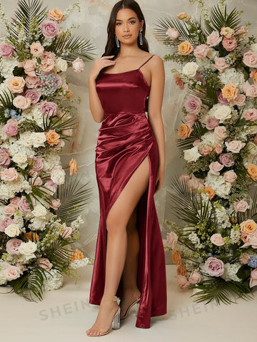 Tie Backless Split Thigh Dress