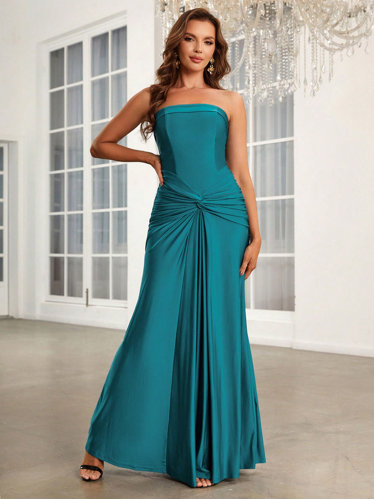 Twist Front Tube Bridesmaid Dress
