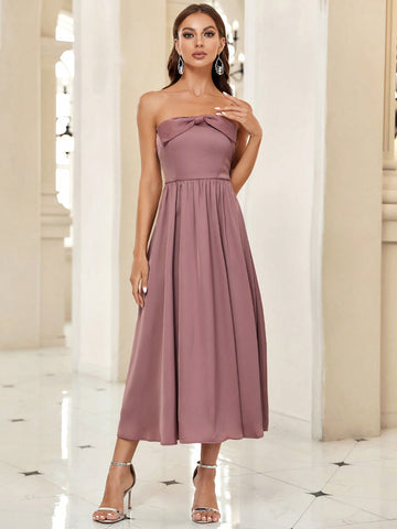 Belle Twist Front Tube Bridesmaid Dress