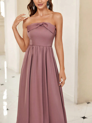 Belle Twist Front Tube Bridesmaid Dress