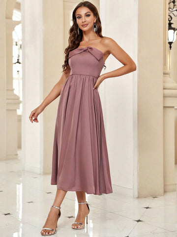 Belle Twist Front Tube Bridesmaid Dress