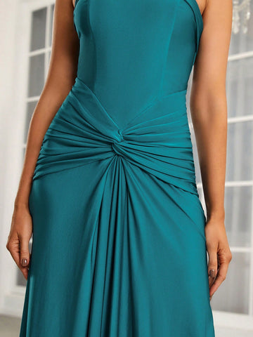 Twist Front Tube Bridesmaid Dress