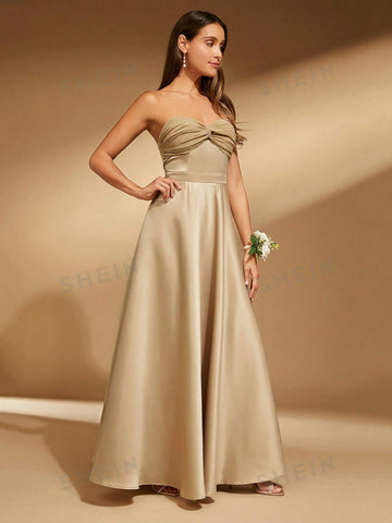 Twist Front Tube Formal Dress