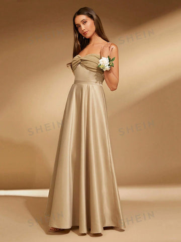 Twist Front Tube Formal Dress