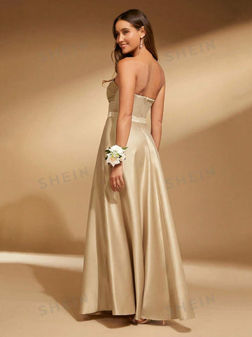 Twist Front Tube Formal Dress