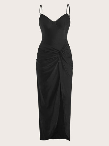 Twist Split Thigh Bridesmaid Dress