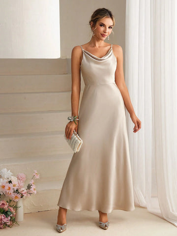 Women's Elegant Bridesmaid Gown Long Dress