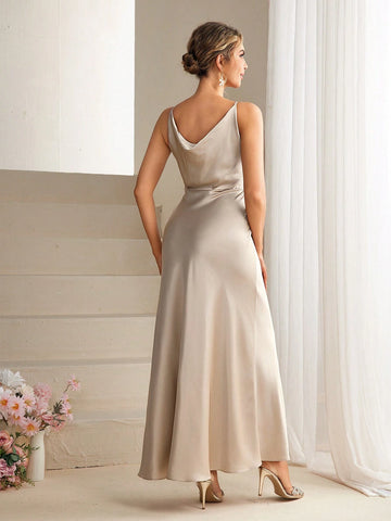Women's Elegant Bridesmaid Gown Long Dress