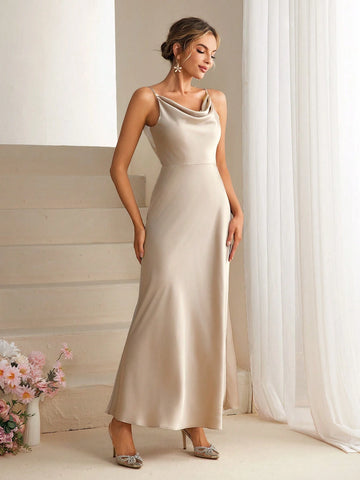 Women's Elegant Bridesmaid Gown Long Dress