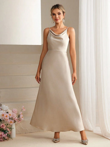 Women's Elegant Bridesmaid Gown Long Dress
