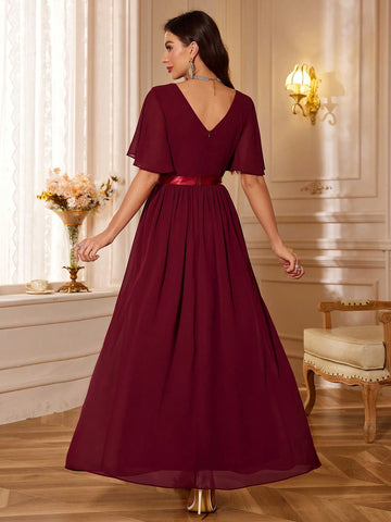 Women's Elegant Chiffon Evening Party Formal Long Dress