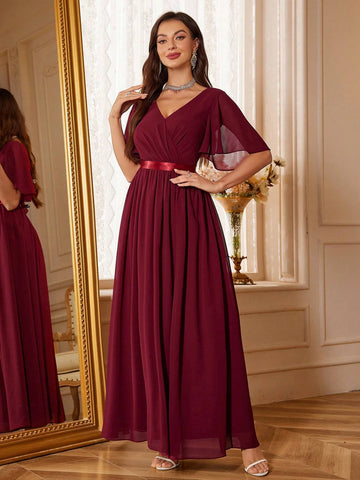 Women's Elegant Chiffon Evening Party Formal Long Dress