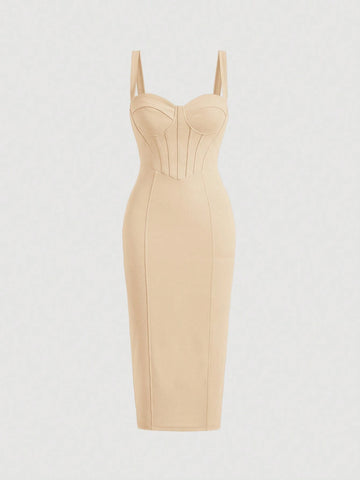 Women's Fashion Solid Color Spaghetti Strap Dress