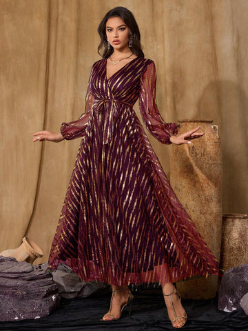 Women's Fashion Autumn And Winter Banquet Party Princess Socialite ElegantFormal Dinner Dress, Christmas Dress Can Be Worn On Christmas, Semi Formal Prom Dress, For Birthday, Wedding Guest, Graduation, Homecoming