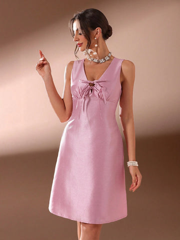 Women's Solid Color Simple Daily Sleeveless Cocktail Party Dress