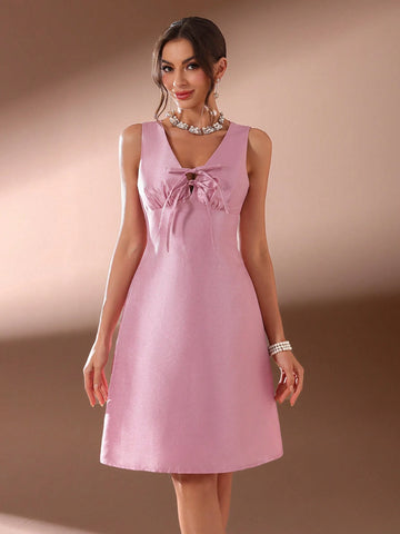 Women's Solid Color Simple Daily Sleeveless Cocktail Party Dress