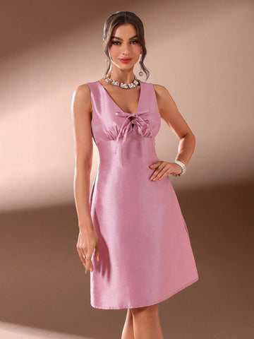 Women's Solid Color Simple Daily Sleeveless Cocktail Party Dress