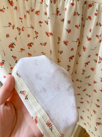 Blossori Girls' Elegant French Style Red Mini Ditsy Floral Knit Loose Fit Round Neck Dress, Autumn/Winter