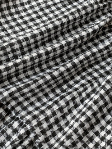 Blossori Young Girls Elegant Black & White Plaid Woven V-Neck A-Line Dress, Spring/Summer