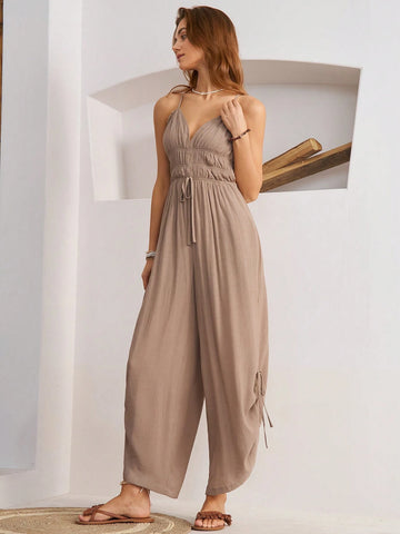 Backless Jumpsuit For Women, Perfect For Vacations