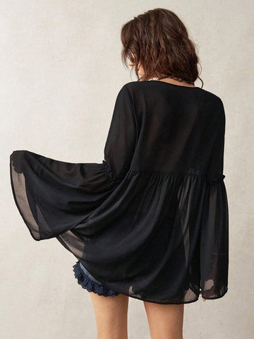 BohoFeels Embroidered Decoration Women's Vacation Shirt