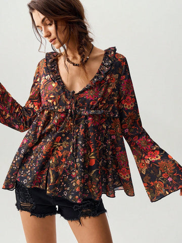 BohoFeels Floral Print Women Vacation Shirt