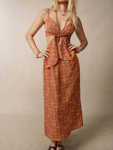 BohoFeels Multicolor Printed Vacation Dress For Women