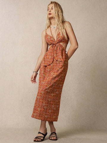 BohoFeels Multicolor Printed Vacation Dress For Women