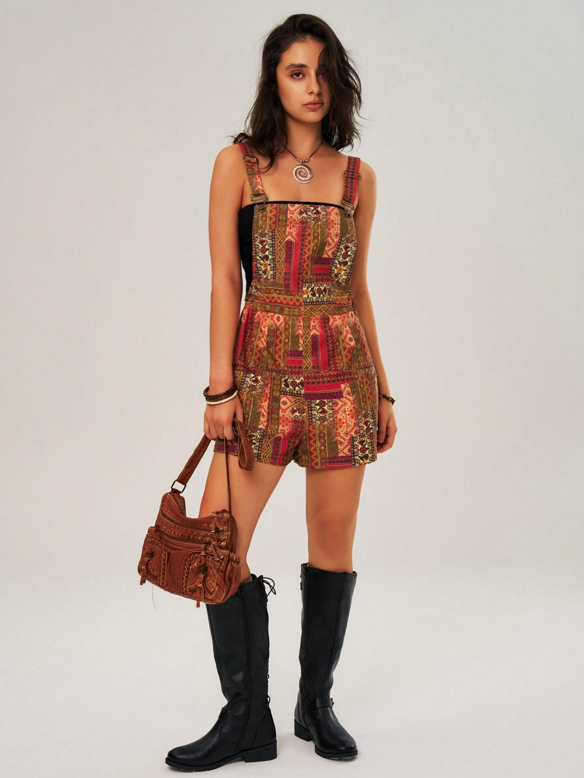 Vacation Floral Print Womens' Romper With Straps