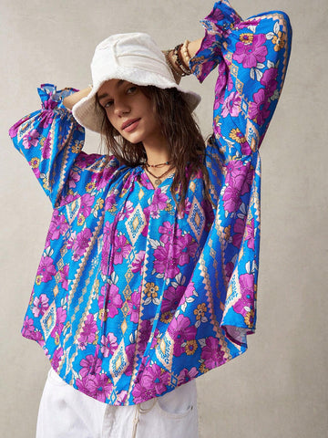 BohoFeels Vacation Floral Printed Women's Shirt In Multiple Colors