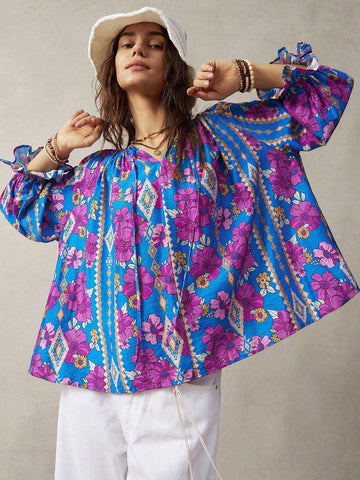 BohoFeels Vacation Floral Printed Women's Shirt In Multiple Colors