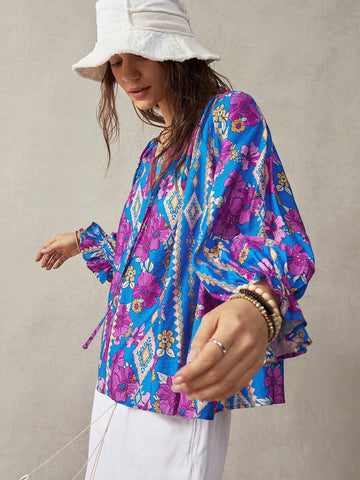 BohoFeels Vacation Floral Printed Women's Shirt In Multiple Colors