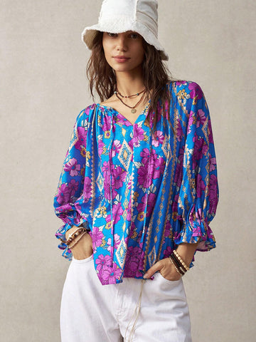 BohoFeels Vacation Floral Printed Women's Shirt In Multiple Colors