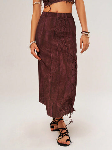 Vacation Style Women's Tie Dye Bandeau Top And Skirt Set