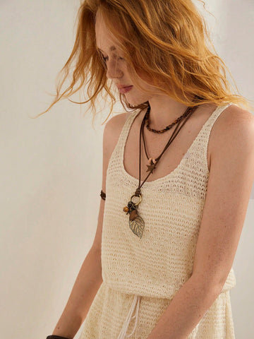 Women'S Sleeveless Jumpsuit With Waist Ties