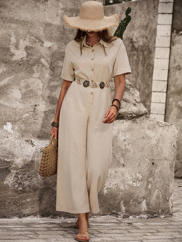 Women'S Solid Color Casual Jumpsuit